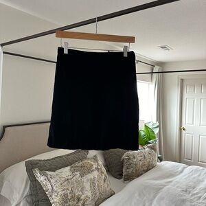 J. crew black velvet mini skirt xs